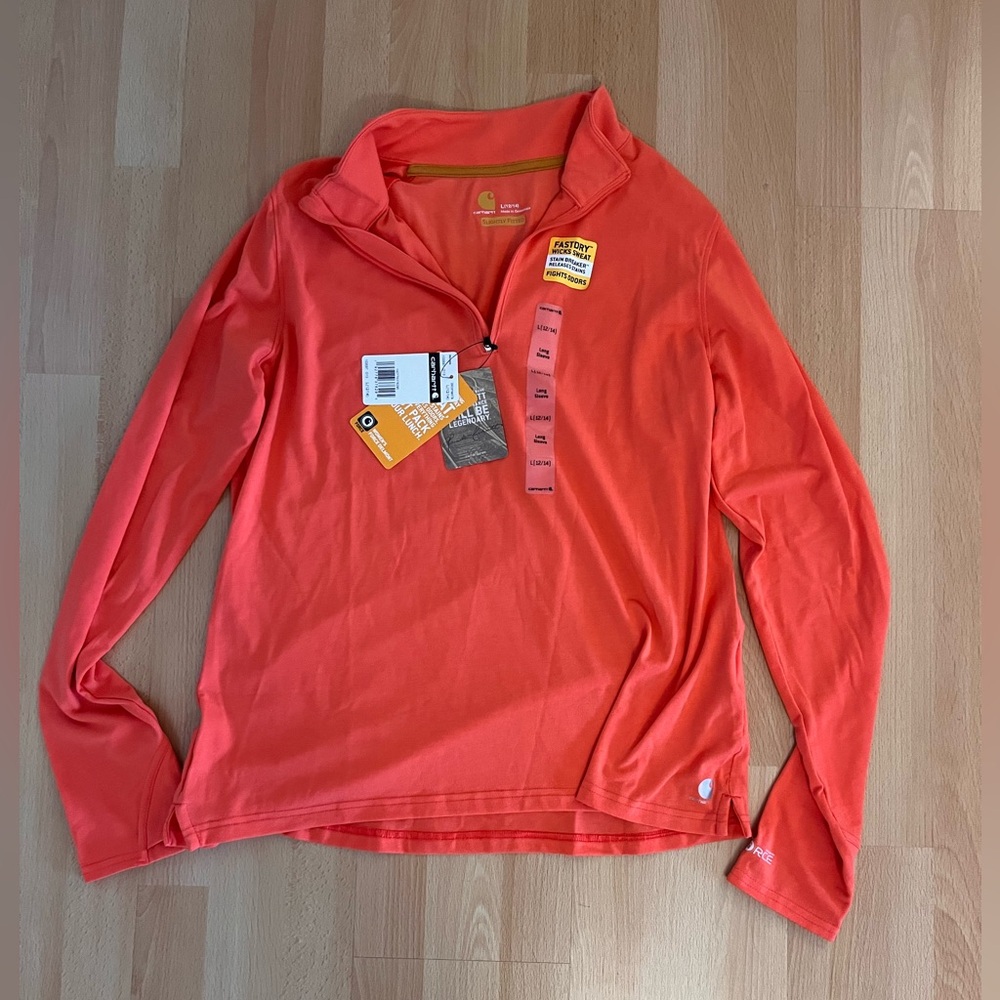 Carhartt Bright Orange Quarter-Zip Pullover